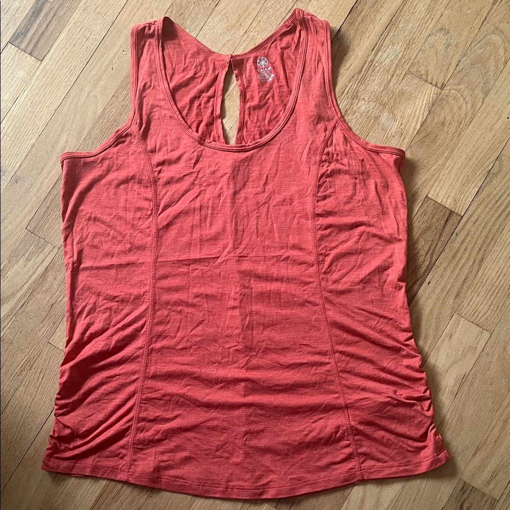 GAIAM Coral-Red Scoop Neck Racerback Tank